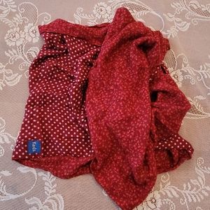 KEDS Burgundy Floral & Polka Dot Eternity Scarf